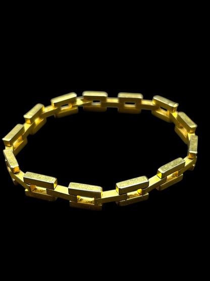 Vintage Goldtone 9 Inch Link Bracelet Foldover Clasp