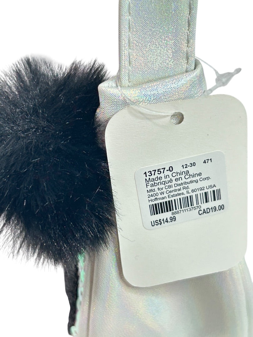 Claires New Panda Girls Handbag Sequin Shiny White