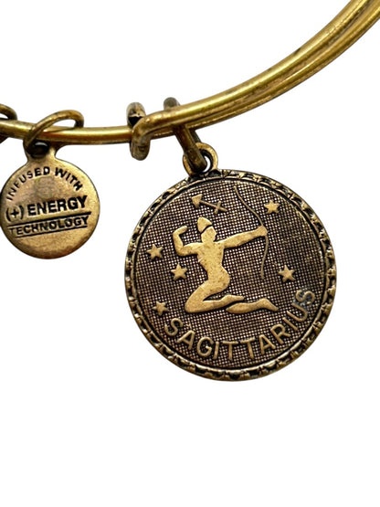 Alex + Ani Bangle Charm Bracelet Goldtone Sagittarius Sign
