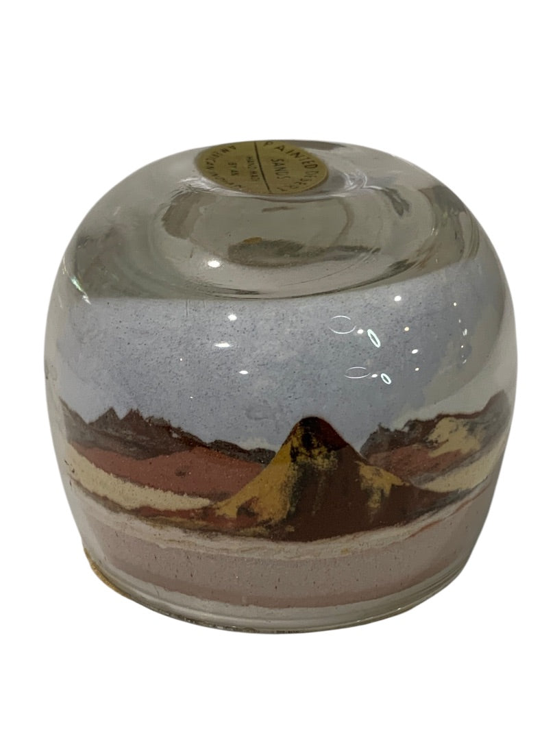 Vintage Painted Desert Sands Paperweight Hand Made Native American