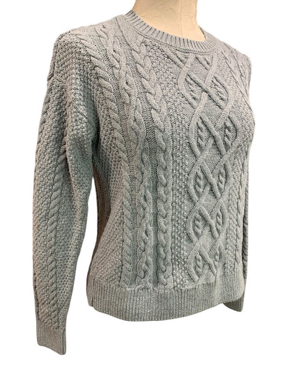 XS Abercrombie & Fitch Womens Cable Knit Gray Pullover Sweater Heavy