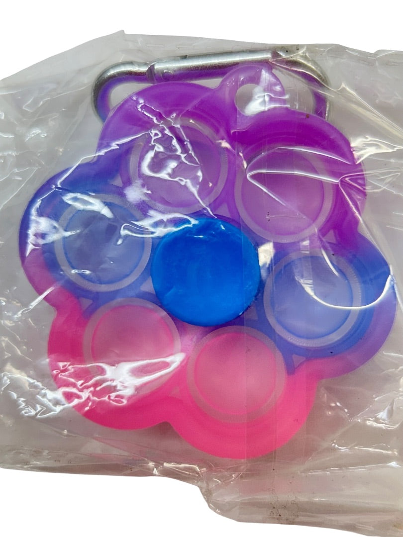 Lot of 5 New Fidget Spinners with Carabiner Clip Pop Star Flyer Multicolor