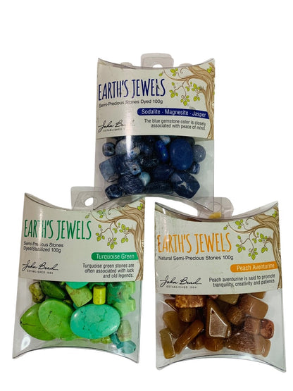 Earths Jewels 3 Packs Beads Sodalite Turquoise Green Magnesite Peach Aventurine Jewelry Making