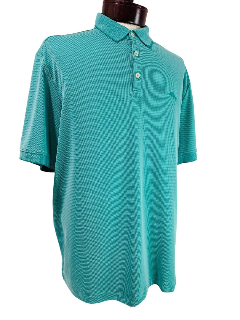 XL Tommy Bahama Island Zone Mens Polo Golf Shirt Turquoise