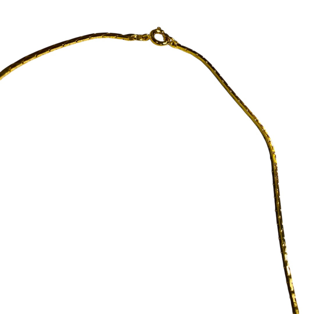 New The Fabrini Collection Goldtone Cobra Chain Necklace 16 Inch Spring Clasp