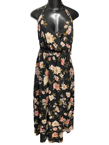 1X Just Found Floral Spaghetti Strap Lined Maxi Dress New