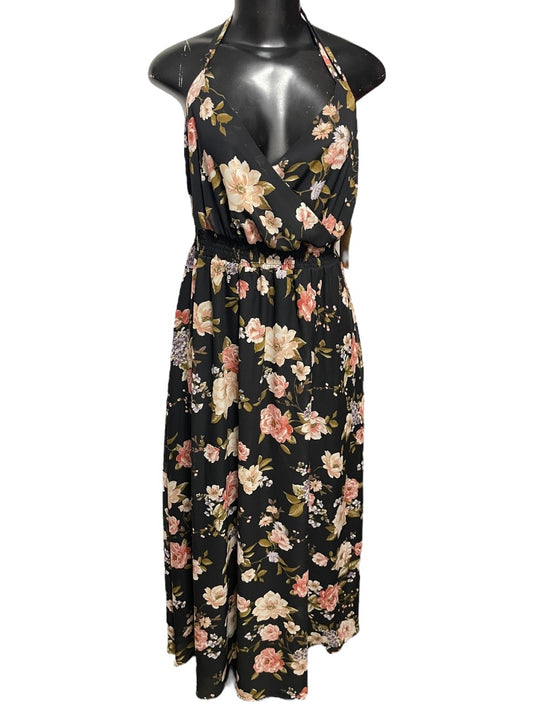 1X Just Found Floral Spaghetti Strap Lined Maxi Dress New