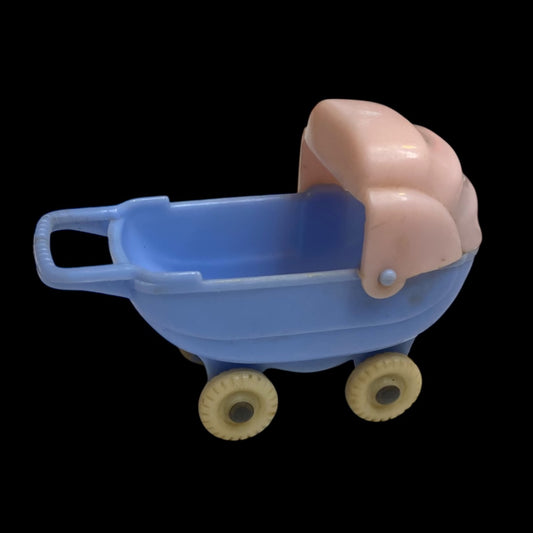 1950s Acme Dollhouse Miniature Baby Buggy Carriage Plastic 2.75"L