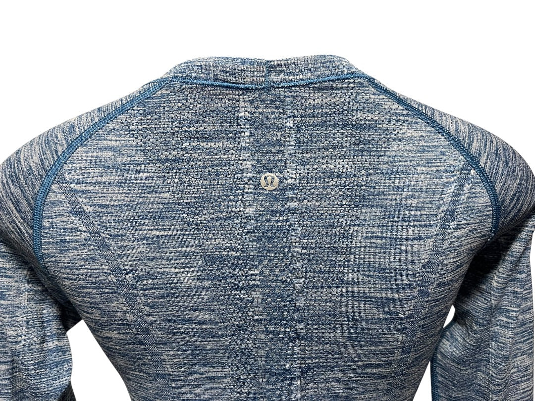 XS Lululemon Athletica Run Head Up Heart Out Womens Long Sleeve Top Blue