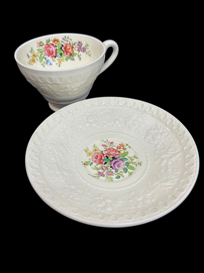 1940s Wellesley Wedgwood Ullswater China Teacup and Saucer