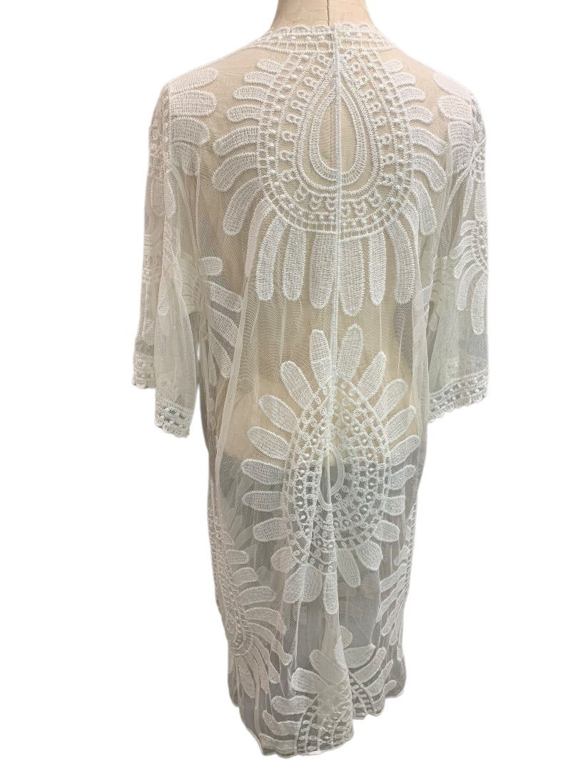 One Size Lace Crochet Womens Beach Cover Up Cardigan Boho