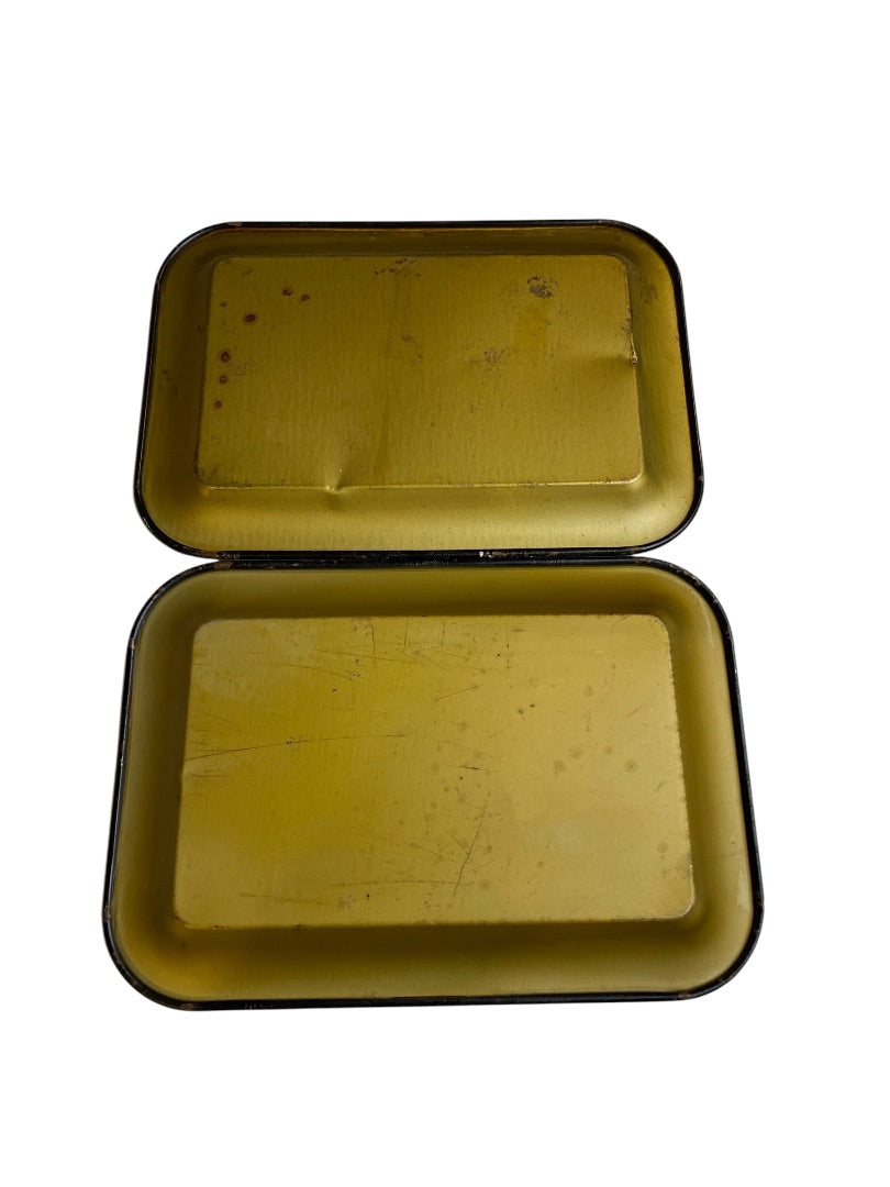 Set of 2 Vintage Toleware Small Metal Bar Trays 6.75" x 4.75" Floral Black