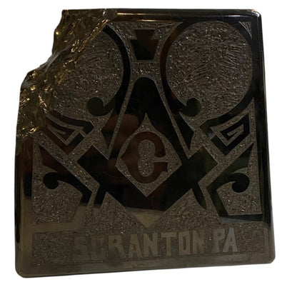 Vintage Scranton PA Masonic Tabletop Anthracite Coal Shelf Sitter 6.5"d x 6.25" Award