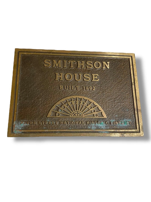 Vintage House Plaque Smithson House River Street National Historic District