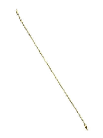 7" Gold Plated Rope Chain Bracelet Stamped 925
