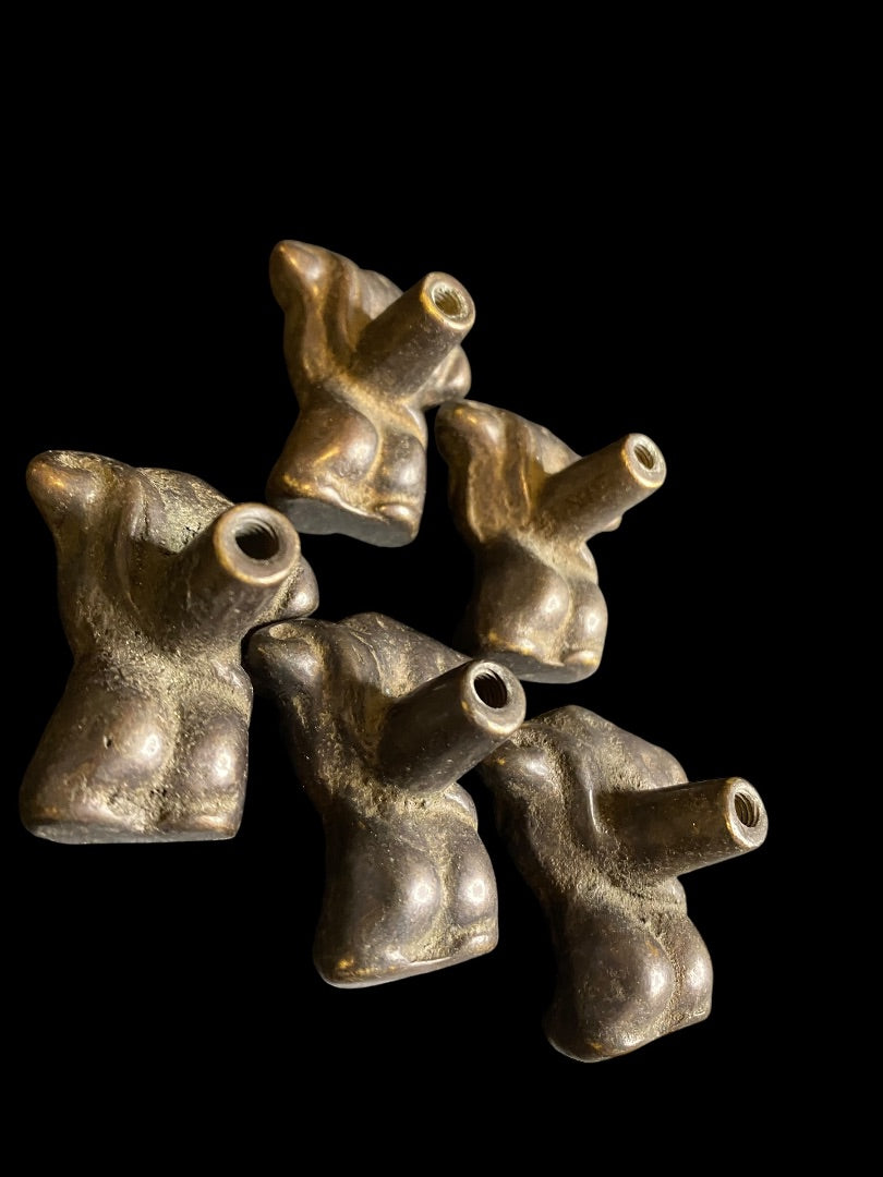 Set of 5 Bronze Male Torso Drawer Pull Knobs 45mm  1.7"
