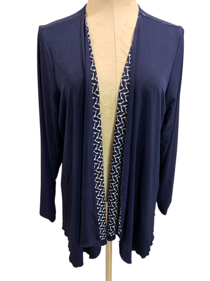 Size XL Womens Navy Blue Reversible Lagenlook Jacket Open