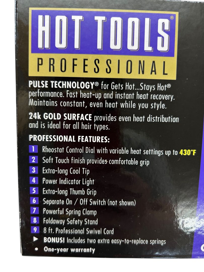 Hot Tools Professional Hair Curling Iron 3/4" 1101 Spring Gold Styling Beauty New