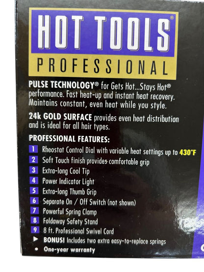 Hot Tools Professional Hair Curling Iron 3/4" 1101 Spring Gold Styling Beauty New