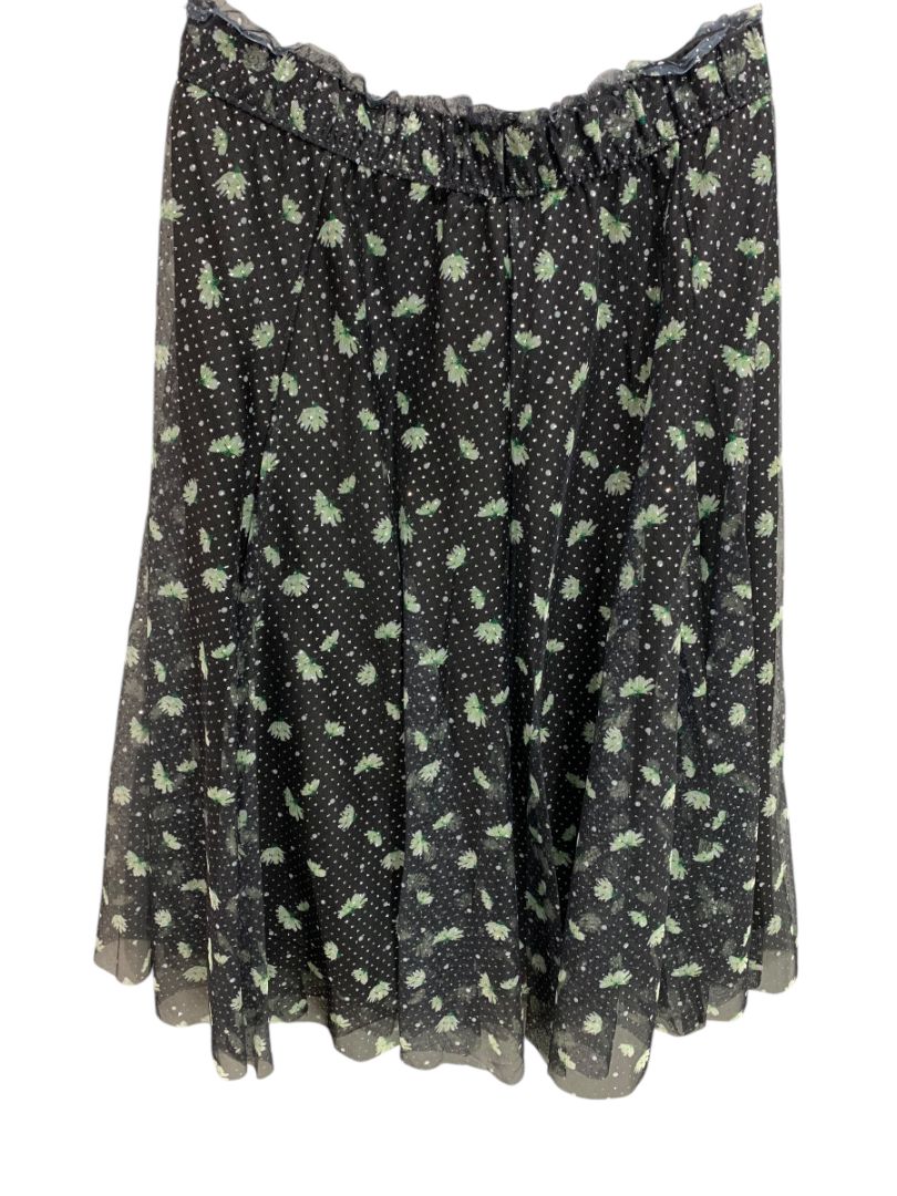 Size 22/24 Cato New Pull On Midi Skirt Black Glittered Tulle