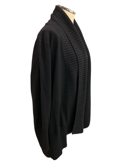 Size 3X International Concepts Woman Black Sweater Open Cardigan Shawl Collar