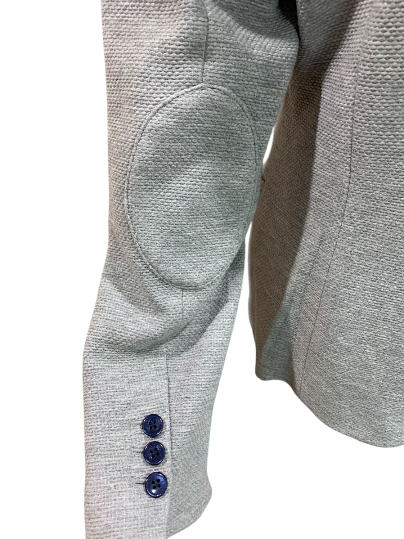 Size 10 Tommy Hilfiger Womens Gray Knit Blazer Elbow Patches