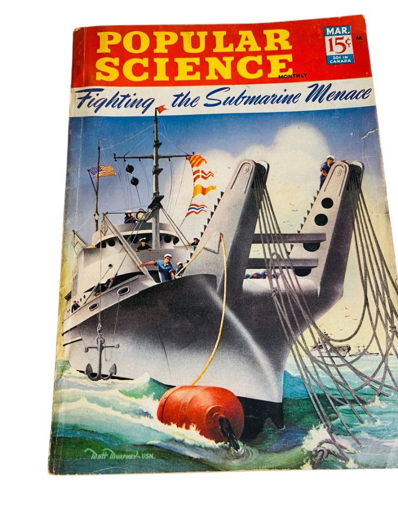 Popular Science March 1942 Magazine Fighting the Submarine Menace