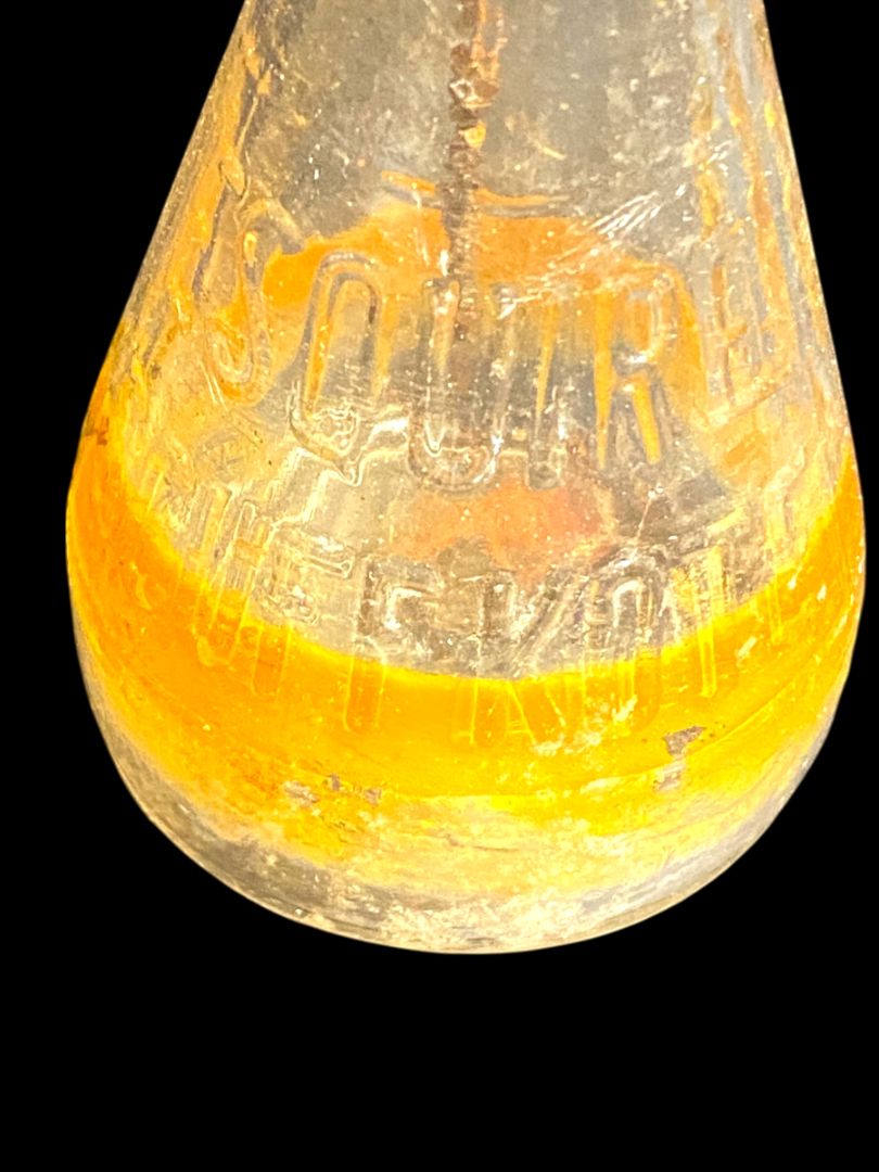 Vintage Esquire Scuff-Kote Clear Glass Shoe Polish Bottle and Cap 4"h