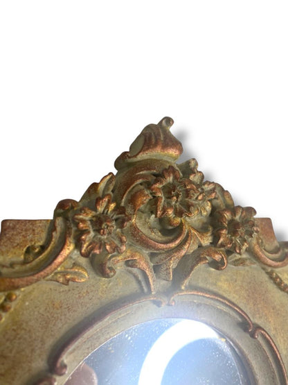 Small Wall Hanging Accent Mirror Shabby Chic Resin 6"h x 5"w