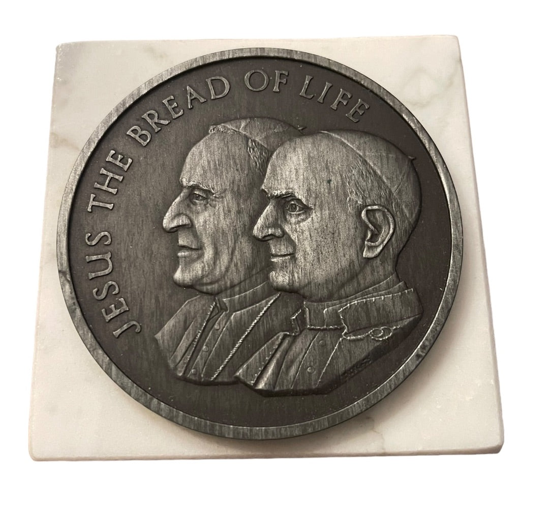 41st International Eucharistic Congress 1976 Philadelphia Medallion on Marble 3.2" x 3.5"