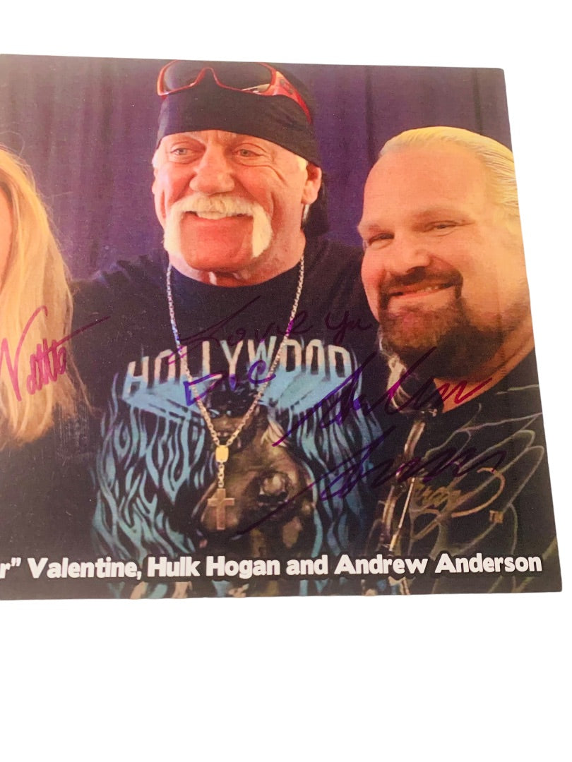 Signed 8 x 10 Cardstock Promo Wrestling Greg "The Hammer" Valentine Andrew Anderson Personalized Autograph