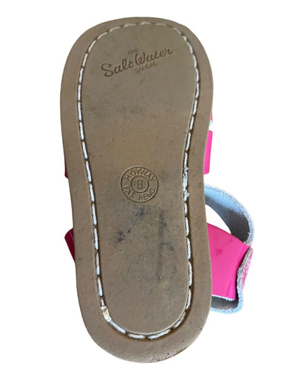 Size 8 Girls Salt Water 800 Series Sandal Shiny Fushia Sandals