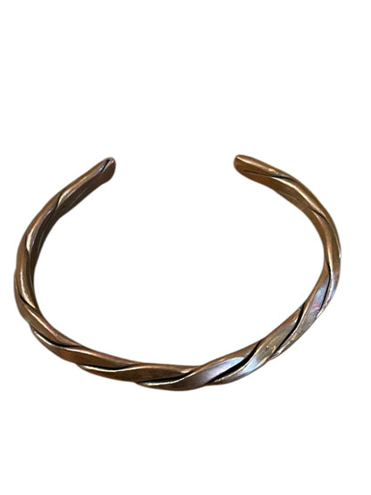 Twisted Copper Strand Adjustable Open Bracelet