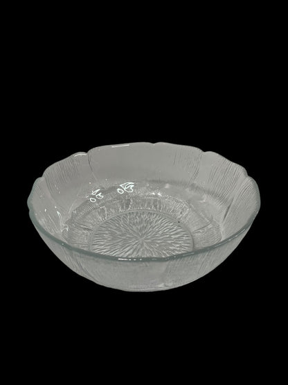 Arcoroc Fleur 7 Inch Round Bowl Clear Glass Flower