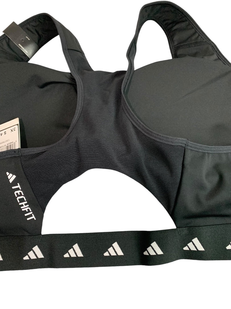 3X Adidas New TechFit Sports Bra Black Medium Support HN7282