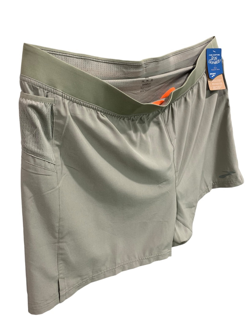 XXL Brooks Mens New Sherpa 5" Shorts Pebble Gray Lined