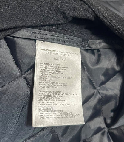 Medium Skechers Light Quilted Womens Hooded Zip Jacket Black