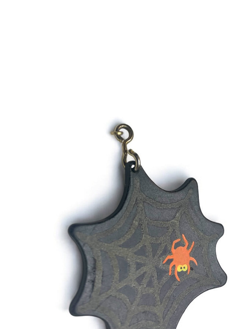 Vintage Halloween 1987 Hallmark Cards Plastic Spider Web Pendant Charm 2 Inch