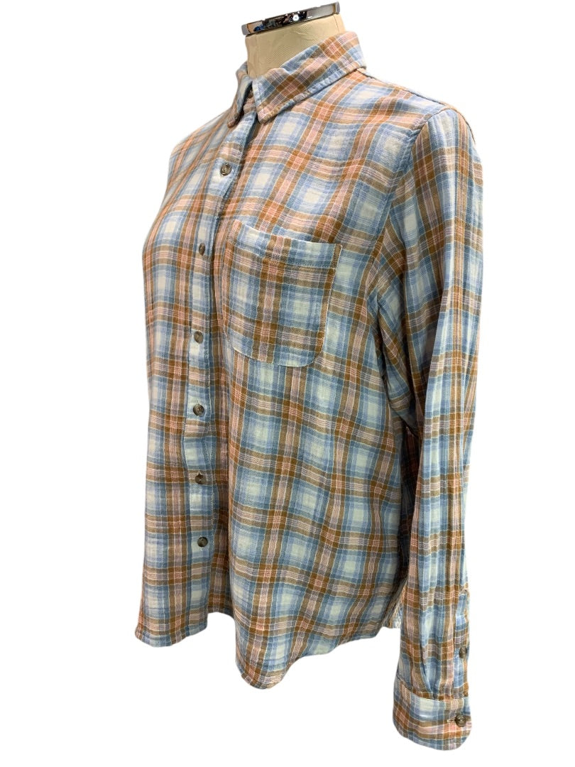 Small Universal Thread Womens Soft Button Up Plaid Shirt