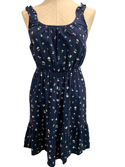 XS Banana Republic New Dress Navy Blue Floral Sundress Banded Waist