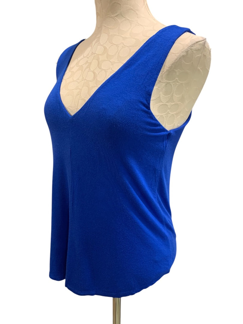 XS Bordeaux Womens V-Neck Tank Sleeveless Royal Blue Soft