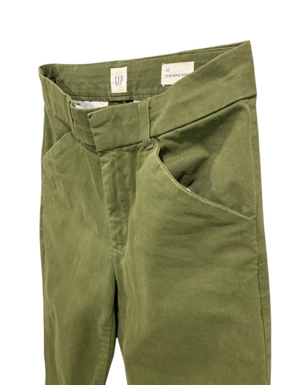 Size 00 Gap Womens Slim Ankle Khaki Pants  Olive Green