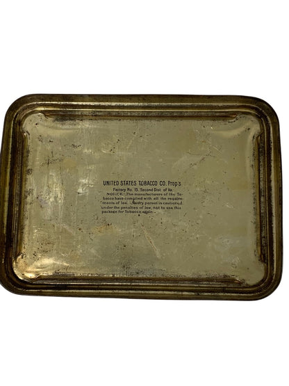 Antique Epicure Smoking Tobacco Hinged Tin Box US Tobacco Empty