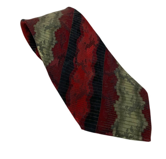 Todays Man Silk Necktie Tie 59 Inch Red Gray 3.6 Inch