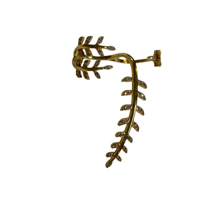 Goldtone Double Ring Adjustable Fern Floral