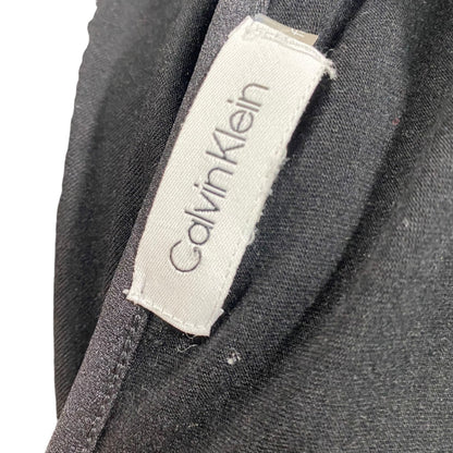 Large Calvin Klein Womens Black Tshirt Chiffon Trim Cap Sleeve