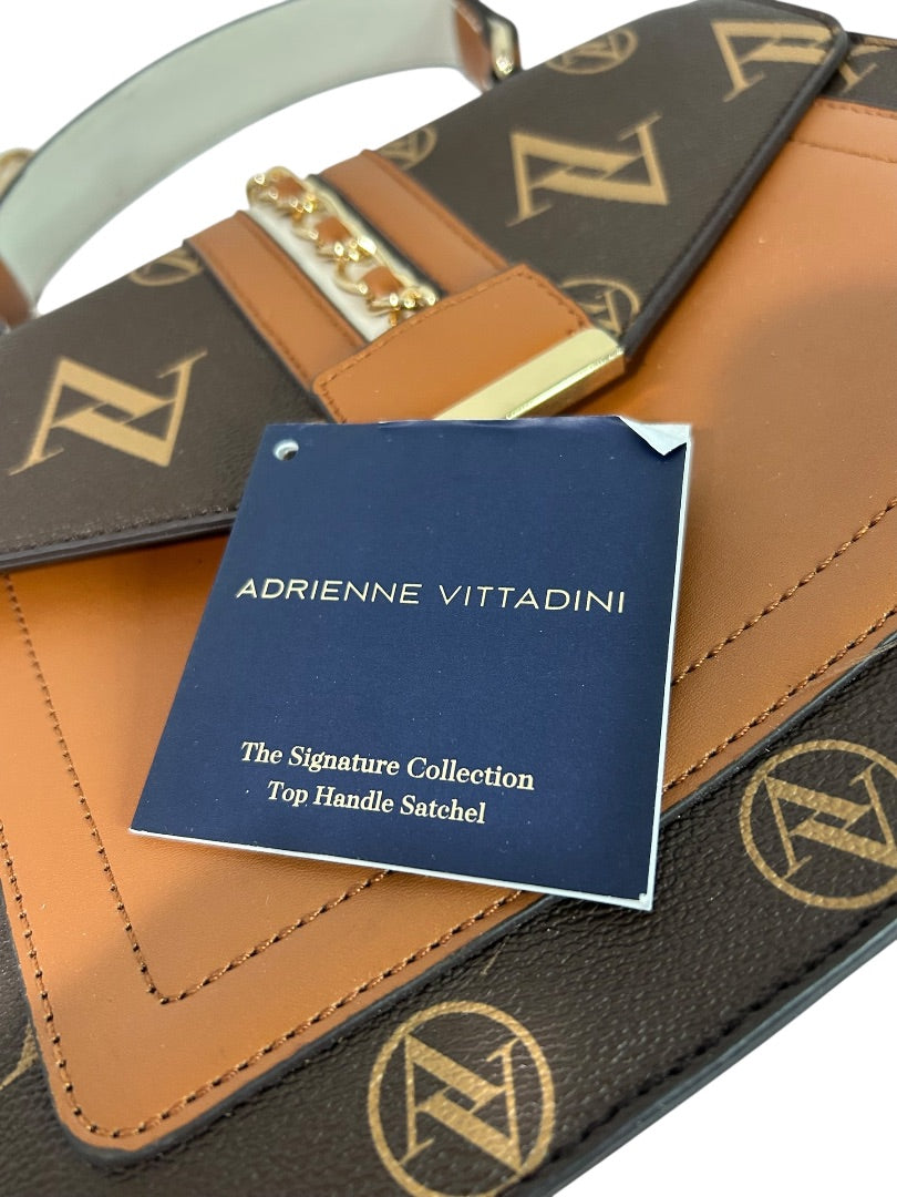 Adrienne Vittadini Top Handle Satchel Bag Removable Shoulder Strap The Signature Collection