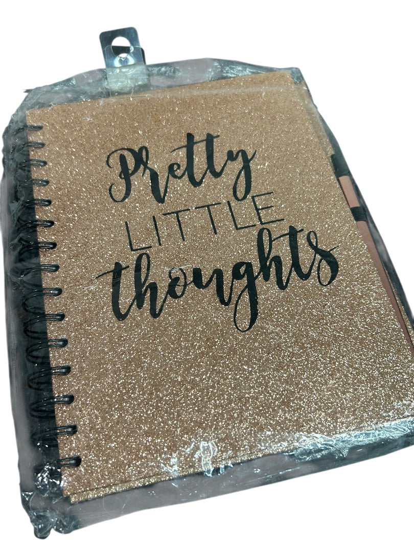 Claires New Gold Glitter Lined Journal Spiral Bound 8 x 6 Inch