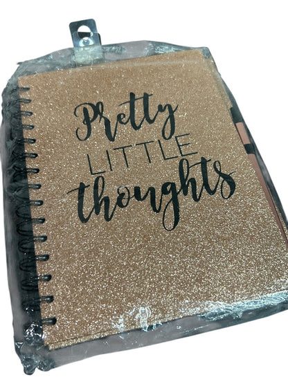 Claires New Gold Glitter Lined Journal Spiral Bound 8 x 6 Inch