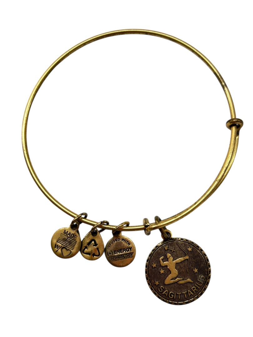Alex + Ani Bangle Charm Bracelet Goldtone Sagittarius Sign